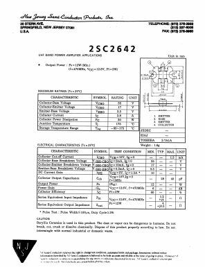 2SC2642 Datasheet PDF New Jersey Semiconductor