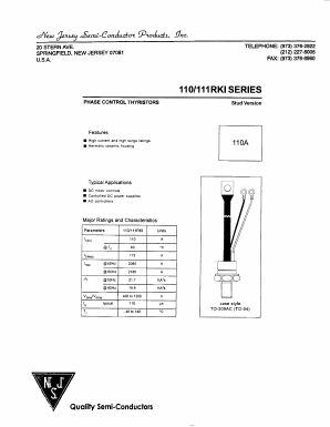 110RKI120 Datasheet PDF New Jersey Semiconductor