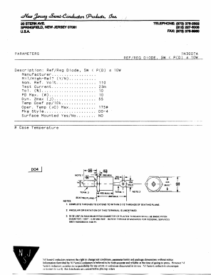 1N3007A Datasheet PDF New Jersey Semiconductor