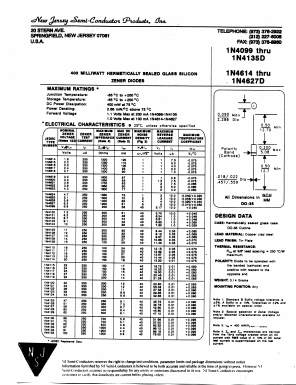 1N4099 Datasheet PDF New Jersey Semiconductor