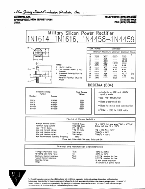 1N1615 Datasheet PDF New Jersey Semiconductor
