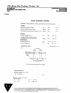 1N454 Datasheet PDF New Jersey Semiconductor