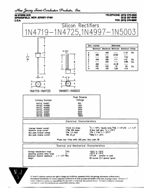 1N5002 Datasheet PDF New Jersey Semiconductor