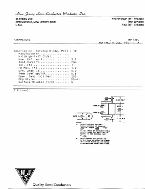 1N4739D Datasheet PDF New Jersey Semiconductor