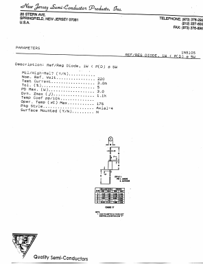 1N5105 Datasheet PDF New Jersey Semiconductor