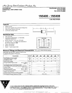 1N5401 Datasheet PDF New Jersey Semiconductor