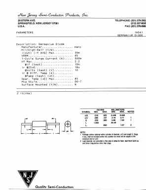 1N541 Datasheet PDF New Jersey Semiconductor