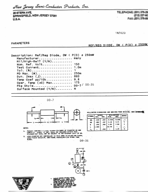 1N742D Datasheet PDF New Jersey Semiconductor