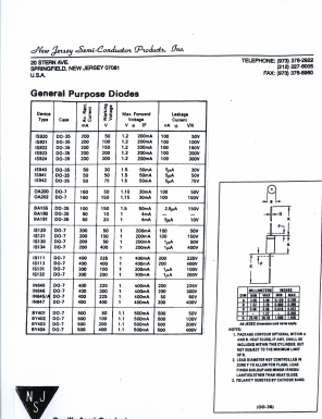 1S920 Datasheet PDF New Jersey Semiconductor