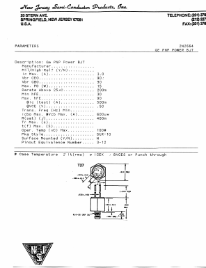 2N2664 Datasheet PDF New Jersey Semiconductor