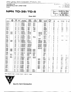 2N5541 Datasheet PDF New Jersey Semiconductor