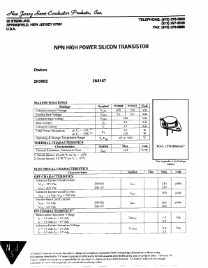 2N5157 Datasheet PDF New Jersey Semiconductor