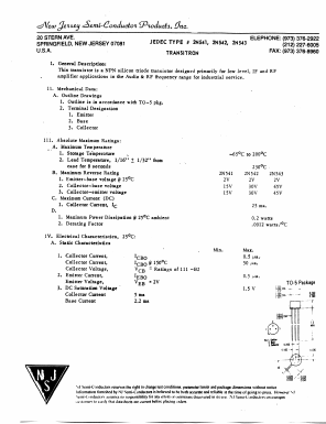2N541 Datasheet PDF New Jersey Semiconductor