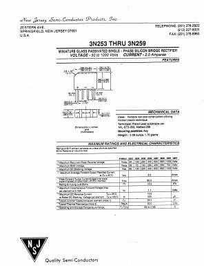 3N254 Datasheet PDF New Jersey Semiconductor