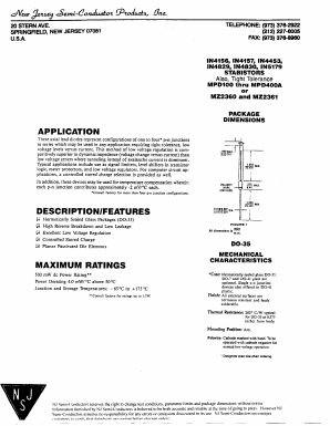 IN4829 Datasheet PDF New Jersey Semiconductor