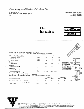 2N5777 Datasheet PDF New Jersey Semiconductor
