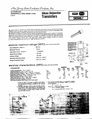 2N2646 Datasheet PDF New Jersey Semiconductor