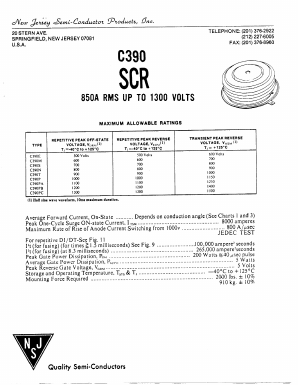 C390S Datasheet PDF New Jersey Semiconductor