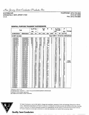 1.5KETVSA Datasheet PDF New Jersey Semiconductor