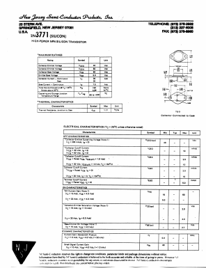 2N3771 Datasheet PDF New Jersey Semiconductor