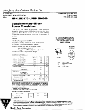 2N3773 Datasheet PDF New Jersey Semiconductor