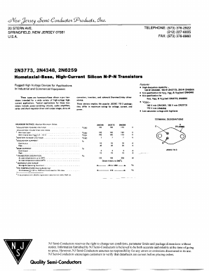 2N6259 Datasheet PDF New Jersey Semiconductor