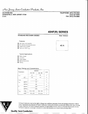 41HFR20 Datasheet PDF New Jersey Semiconductor