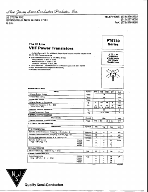 PT9732 Datasheet PDF New Jersey Semiconductor