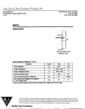 BZX79C9V1 Datasheet PDF New Jersey Semiconductor