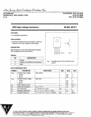 BF469 Datasheet PDF New Jersey Semiconductor