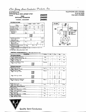 2N6660 Datasheet PDF New Jersey Semiconductor