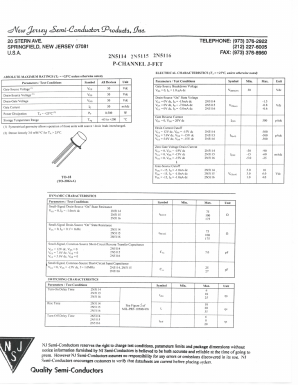 2N5114 Datasheet PDF New Jersey Semiconductor