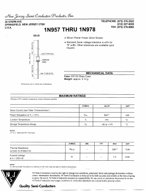 1N967B Datasheet PDF New Jersey Semiconductor