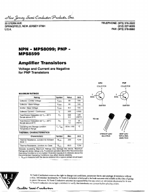 MPS8599 Datasheet PDF New Jersey Semiconductor