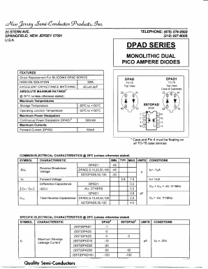 DPAD100 Datasheet PDF New Jersey Semiconductor