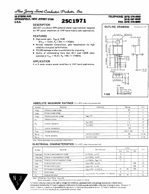 2SC1971 Datasheet PDF New Jersey Semiconductor
