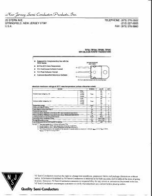 TIP33C Datasheet PDF New Jersey Semiconductor