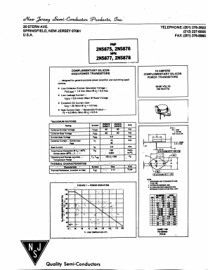 2N5875 Datasheet PDF New Jersey Semiconductor