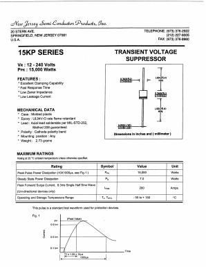 15KP100 Datasheet PDF New Jersey Semiconductor