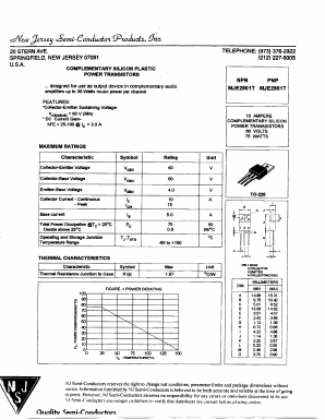 MJE2801T Datasheet PDF New Jersey Semiconductor