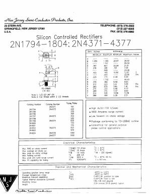 2N4371 Datasheet PDF New Jersey Semiconductor