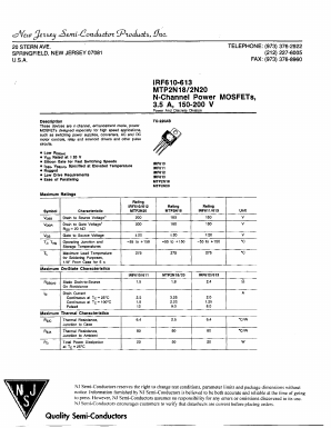 MTP2N18 Datasheet PDF New Jersey Semiconductor