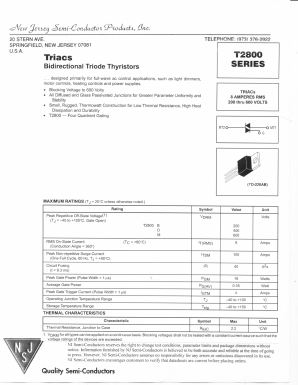 T2800M Datasheet PDF New Jersey Semiconductor