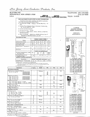 2N4918 Datasheet PDF New Jersey Semiconductor
