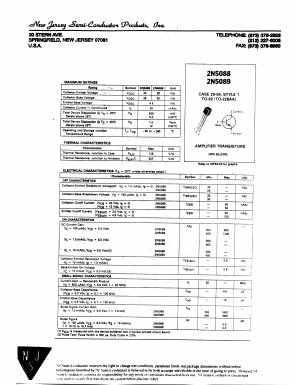 2N5088 Datasheet PDF New Jersey Semiconductor