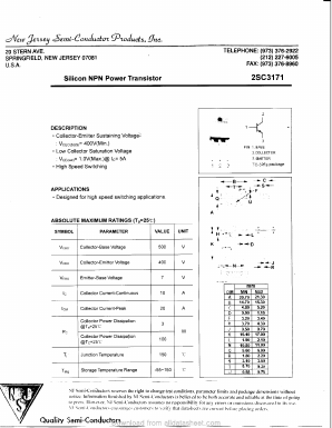 C3171 Datasheet PDF New Jersey Semiconductor