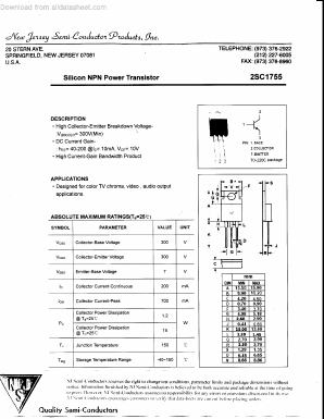 2SC1755 Datasheet PDF New Jersey Semiconductor