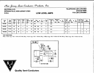 PN4248 Datasheet PDF New Jersey Semiconductor