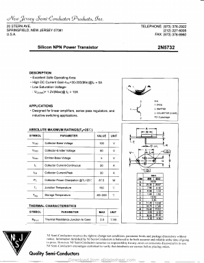 2N5732 Datasheet PDF New Jersey Semiconductor