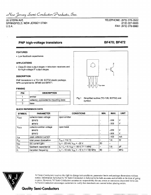 BF472 Datasheet PDF New Jersey Semiconductor